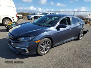 2020 Honda Civic Sedan EX-L with VIN 19XFC1F77LE021869, listed as a Copart auction lot 87870575 with 41,681 mi miles and Salvage Title. Bid and sale history available at carsss.com. Image 1.