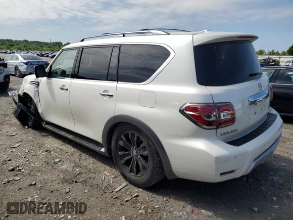 2018 Nissan Armada Platinum with VIN JN8AY2NE8J9732438, listed as a Copart auction lot 56233785 with 122,870 mi miles and Salvage title. Bid and sale history available at DreamBid. Image 2.