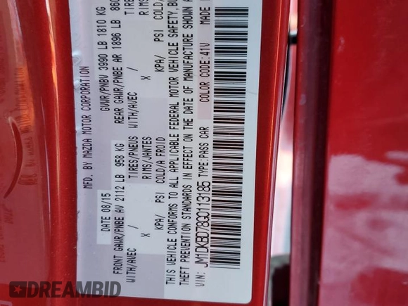 2016 Mazda CX-3 Grand Touring with VIN JM1DKBD78G0113185, listed as a Copart auction lot 42802145 with 158,068 mi miles and Salvage Title. Bid and sale history available at DreamBid. Image 12.