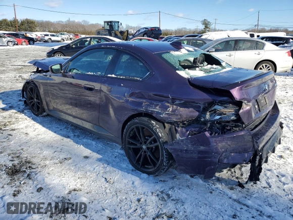2022 BMW 2 Series 230i with VIN 3MW23CM00N8C66480, listed as a Copart auction lot 86876904 with 25,804 mi miles and Salvage Title. Bid and sale history available at carsss.com. Image 2.