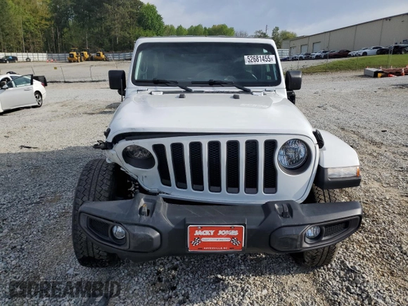 2021 Jeep Wrangler Unlimited Sport S with VIN 1C4HJXDG0MW766863, listed as a Copart auction lot 52681455 with 53,693 mi miles and Salvage title. Bid and sale history available at DreamBid. Image 5.