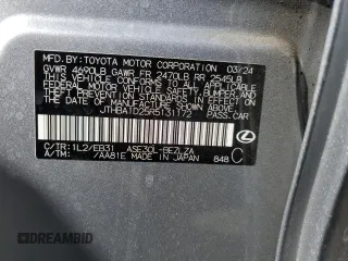 2024 Lexus IS 300 with VIN JTHBA1D25R5131172, listed as a Copart auction lot 43476375 with 22,835 mi miles and Salvage title. Bid and sale history available at DreamBid. Image 12.