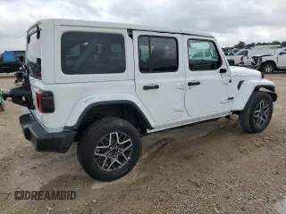 2025 Jeep Wrangler Sahara with VIN 1C4PJXEN1SW528297, listed as a Copart auction lot 55950005 with 7,167 mi miles and Clean title. Bid and sale history available at DreamBid. Image 3.
