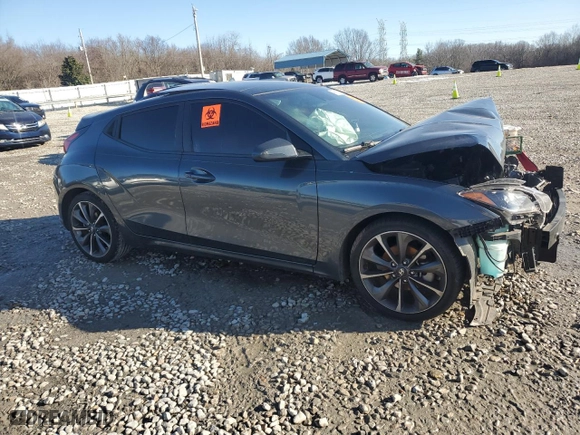 2019 Hyundai Veloster 2.0 Premium with VIN KMHTG6AF6KU012126, listed as a Copart auction lot 46351105 with 0 mi miles and Salvage Title. Bid and sale history available at carsss.com. Image 4.