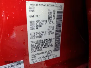 2021 Nissan Titan Pro-4X z VIN 1N6AA1ED0MN512723, wystawiony jako Copart lot #83922304 z przebiegiem 41 649 mil mil oraz Szkoda całkowita • Salvage title. Historia ofert i sprzedaży dostępna na DreamBid. Obrazek 12.
