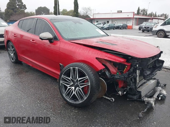 2022 Kia Stinger GT2 with VIN KNAE55LC2N6103531, listed as a IAAI auction lot 41710653 with 18,268 mi miles and . Bid and sale history available at DreamBid. Image 1.