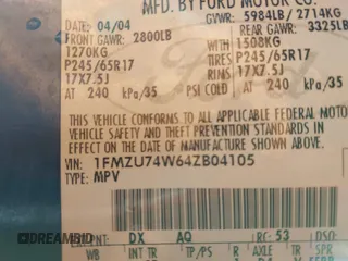 2004 Ford Explorer Eddie Bauer с VIN 1FMZU74W64ZB04105, выставлен на аукционе IAAI как лот 41390406 с пробегом 145 419 миль миль и . История ставок и продаж доступна на DreamBid. Изображение 9.