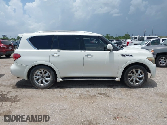 2012 Infiniti QX56 8-passenger with VIN JN8AZ2ND4C9716728, listed as a IAAI auction lot 42501339 with 216,302 mi miles and . Bid and sale history available at DreamBid. Image 13.
