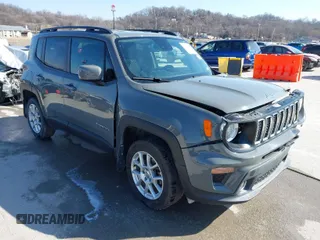 2021 Jeep Renegade Latitude with VIN ZACNJDBB4MPM37523, listed as a IAAI auction lot 41699941 with 47,258 mi miles. Bid and sale history available at carsss.com. Image 1.