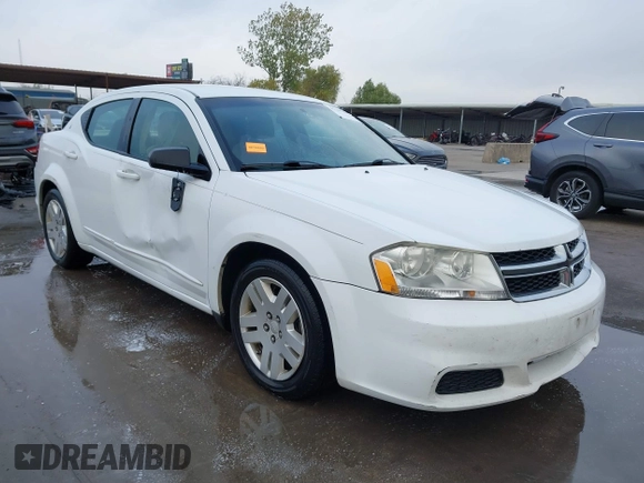 2012 Dodge Avenger SE with VIN 1C3CDZAG1CN251932, listed as a IAAI auction lot 41161291 with 95,481 mi miles and . Bid and sale history available at DreamBid. Image 1.