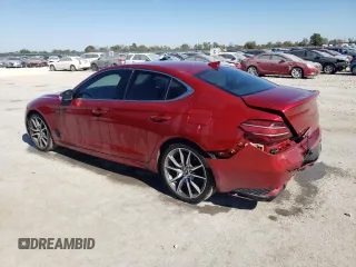 2022 Genesis G70 3.3T with VIN KMTG54TE9NU093875, listed as a Copart auction lot 77020044 with 46,971 mi miles and Salvage Title. Bid and sale history available at DreamBid. Image 2.