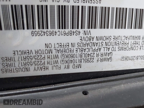 2009 Subaru Outback Special Edition с VIN 4S4BP61C496342959, выставлен на аукционе IAAI как лот 42181279 с пробегом 232 314 миль миль и . История ставок и продаж доступна на DreamBid. Изображение 9.