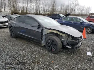 2025 Tesla Model 3 Long Range with VIN 5YJ3E1EA5SF889727, listed as a Copart auction lot 49207545 with 6,980 mi miles and Salvage Title. Bid and sale history available at carsss.com. Image 4.