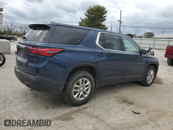 2022 Chevrolet Traverse LS with VIN 1GNEVFKW8NJ190604, listed as a Copart auction lot 78693064 with 34,252 mi miles and Salvage Title. Bid and sale history available at carsss.com. Image 3.