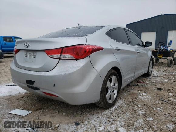 2013 Hyundai Elantra GLS z VIN KMHDH4AE6DU724975, wystawiony jako Copart lot #49169974 z przebiegiem Nie podano mil oraz Szkoda całkowita • Salvage title. Historia ofert i sprzedaży dostępna na DreamBid. Obrazek 4.