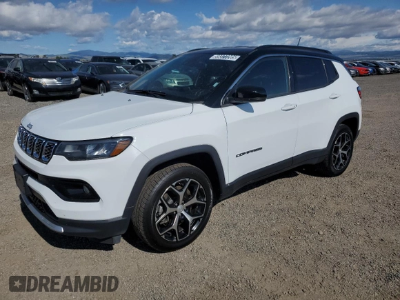 2024 Jeep Compass Limited with VIN 3C4NJDCNXRT125430, listed as a Copart auction lot 59377205 with 55,904 mi miles and Clean title. Bid and sale history available at DreamBid. Image 1.
