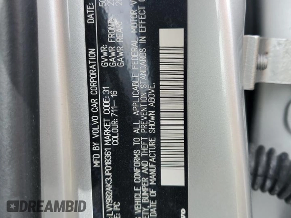 2018 Volvo S90 Momentum z VIN LVY982AK3JP018361, wystawiony jako Copart lot #55342585 z przebiegiem 85 889 mil mil oraz Szkoda całkowita • Salvage title. Historia ofert i sprzedaży dostępna na DreamBid. Obrazek 12.