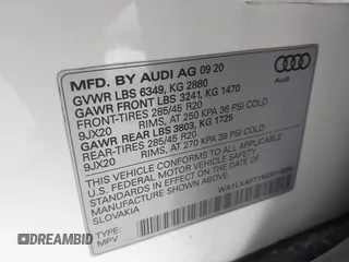 2021 Audi Q7 Premium Plus with VIN WA1LXAF71MD013285, listed as a IAAI auction lot 41962332 with 81,746 mi miles and . Bid and sale history available at DreamBid. Image 9.