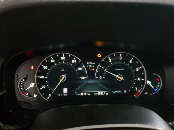2019 BMW 5 Series 530i xDrive with VIN WBAJA7C59KWW39007, listed as a Copart auction lot 48562455 with 48,151 mi miles and Salvage Title. Bid and sale history available at carsss.com. Image 9.