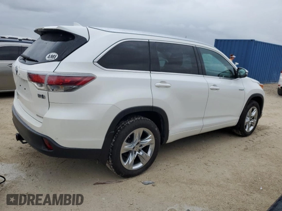 2015 Toyota Highlander Hybrid Limited with VIN 5TDDCRFH7FS012212, listed as a Copart auction lot 74031984 with 83,136 mi miles and Salvage Title. Bid and sale history available at carsss.com. Image 3.