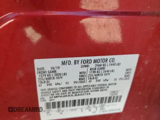 2020 Ford Edge Titanium with VIN 2FMPK4K93LBA02724, listed as a Copart auction lot 62760535 with 127,634 mi miles and Salvage title. Bid and sale history available at DreamBid. Image 12.