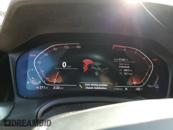 2023 BMW 4 Series 430i xDrive with VIN WBA73AV01PFN88144, listed as a Copart auction lot 53514735 with 61,582 mi miles and Salvage title. Bid and sale history available at DreamBid. Image 9.