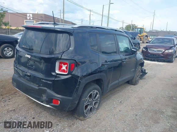 2018 Jeep Renegade Limited with VIN ZACCJBDBXJPH00377, listed as a IAAI auction lot 42391226 with 84,523 mi miles and . Bid and sale history available at DreamBid. Image 4.