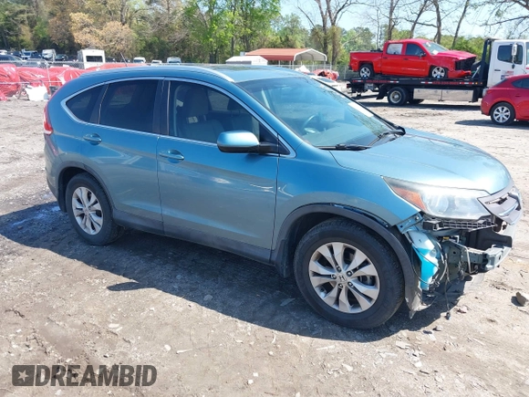 2014 Honda CR-V EX-L with VIN 2HKRM3H74EH533638, listed as a IAAI auction lot 41972083 with 165,663 mi miles and . Bid and sale history available at carsss.com. Image 1.