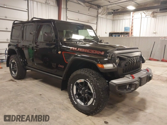 2021 Jeep Wrangler Unlimited Rubicon with VIN 1C4HJXFN2MW719135, listed as a IAAI auction lot 41835698 with 20,447 mi miles and . Bid and sale history available at DreamBid. Image 1.