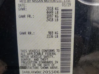 2019 Nissan Altima 2.5 Platinum with VIN 1N4BL4FW0KC205506, listed as a Copart auction lot 44940555 with 64,038 mi miles and Salvage Title. Bid and sale history available at carsss.com. Image 13.