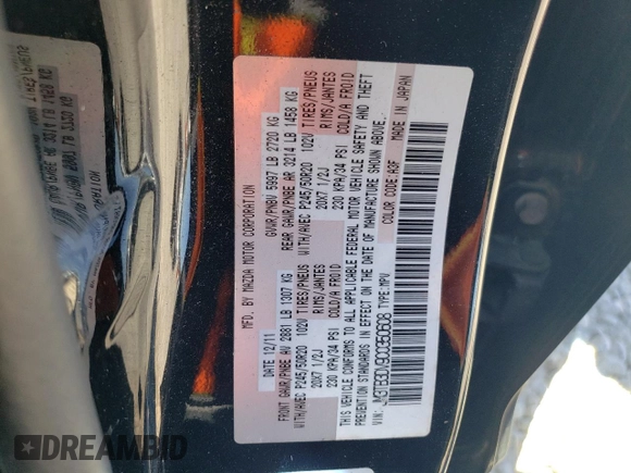 2012 Mazda CX-9 Grand Touring z VIN JM3TB3DV9C0350608, wystawiony jako Copart lot #50072935 z przebiegiem 186 432 mil mil oraz Szkoda całkowita • Salvage title. Historia ofert i sprzedaży dostępna na DreamBid. Obrazek 13.