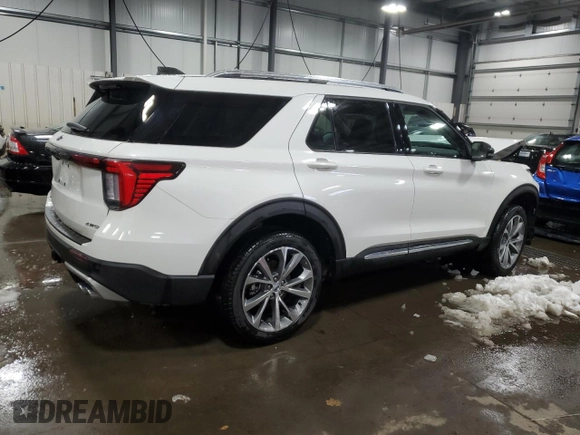 2025 Ford Explorer Platinum with VIN 1FMWK8HC9SGA37071, listed as a Copart auction lot 86131034 with Not provided miles and Salvage title. Bid and sale history available at DreamBid. Image 3.