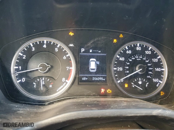 2020 Hyundai Santa Fe SE with VIN 5NMS2CAD9LH208095, listed as a Copart auction lot 85151444 with 206,090 mi miles and Salvage Title. Bid and sale history available at carsss.com. Image 9.