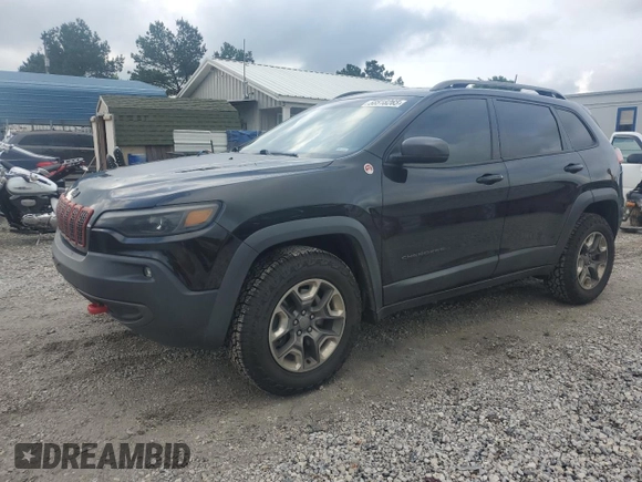 2019 Jeep Cherokee Trailhawk with VIN 1C4PJMBX9KD183116, listed as a Copart auction lot 58518265 with 124,258 mi miles and Salvage title. Bid and sale history available at DreamBid. Image 1.
