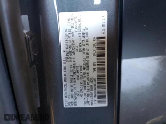 2024 Mazda CX-50 S Premium с VIN 7MMVABDMXRN173083, выставлен на аукционе Copart как лот 54336165 с пробегом 11 410 миль миль и Списание • Salvage title. История ставок и продаж доступна на DreamBid. Изображение 13.