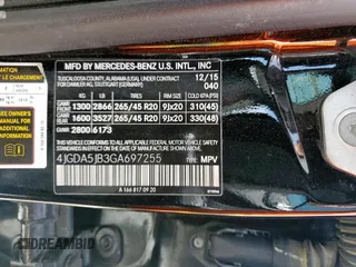 2016 Mercedes-Benz GLE 350 with VIN 4JGDA5JB3GA697255, listed as a Copart auction lot 56719985 with Not provided miles and Salvage title. Bid and sale history available at DreamBid. Image 12.