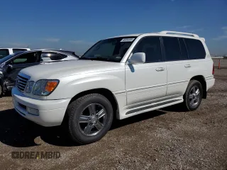 2007 Lexus LX 470 z VIN JTJHT00W874028143, wystawiony jako Copart lot #46364085 z przebiegiem 65 017 mil mil oraz Szkoda całkowita • Salvage title. Historia ofert i sprzedaży dostępna na DreamBid. Obrazek 1.