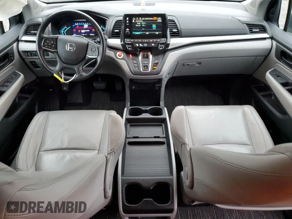 2021 Honda Odyssey EX-L with VIN 5FNRL6H70MB011669, listed as a Copart auction lot 43685815 with 77,542 mi miles and Salvage Title. Bid and sale history available at DreamBid. Image 8.
