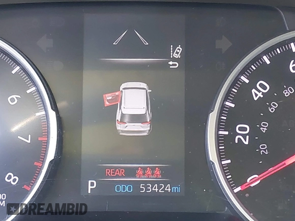 2019 Toyota RAV4 XLE with VIN 2T3P1RFV1KW056420, listed as a IAAI auction lot 41982282 with 53,424 mi miles and . Bid and sale history available at DreamBid. Image 15.