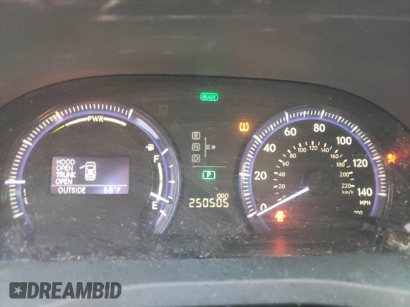 2010 Lexus HS 250h with VIN JTHBB1BAXA2007265, listed as a Copart auction lot 88964305 with 250,505 mi miles and Clean Title. Bid and sale history available at DreamBid. Image 9.