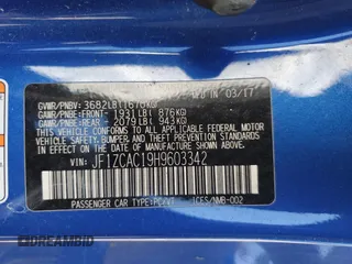 2017 Subaru BRZ Limited with VIN JF1ZCAC19H9603342, listed as a Copart auction lot 57273435 with 55,250 mi miles and Salvage title. Bid and sale history available at DreamBid. Image 12.
