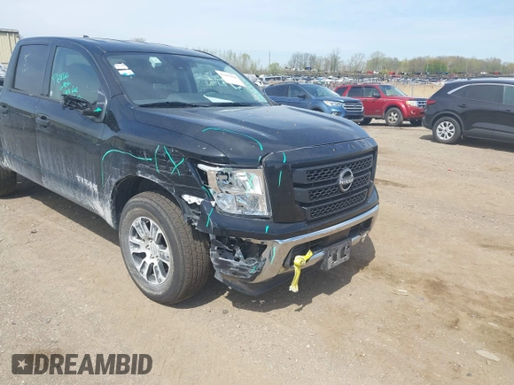 2024 Nissan Titan SV with VIN 1N6AA1EC6RN110607, listed as a IAAI auction lot 42167410 with 25,726 mi miles and . Bid and sale history available at DreamBid. Image 1.
