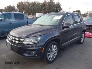 2016 Volkswagen Tiguan S with VIN WVGBV7AX5GW568438, listed as a IAAI auction lot 41434616 with 91,341 mi miles and . Bid and sale history available at DreamBid. Image 2.