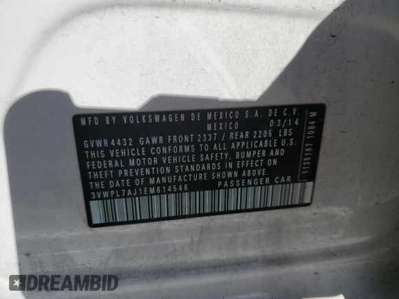 2014 Volkswagen Jetta SportWagen TDI w/Sunroof & Nav with VIN 3VWPL7AJ1EM614546, listed as a Copart auction lot 77416174 with 149,893 mi miles and Salvage Title. Bid and sale history available at carsss.com. Image 12.