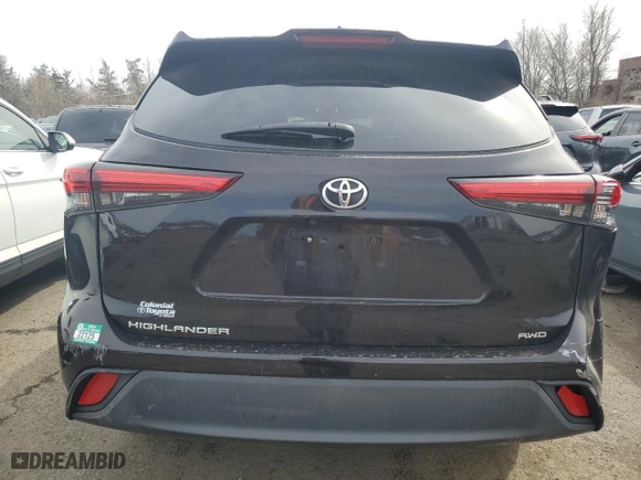 2021 Toyota Highlander L with VIN 5TDCZRBHXMS135869, listed as a Copart auction lot 50631215 with 65,397 mi miles and Salvage Title. Bid and sale history available at carsss.com. Image 6.