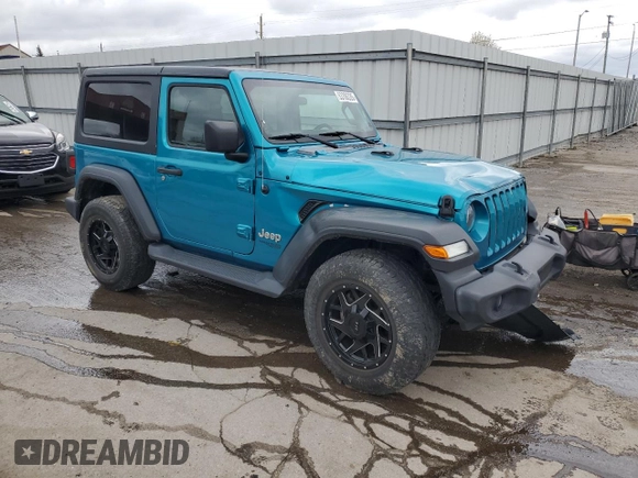 2020 Jeep Wrangler Sport S with VIN 1C4GJXAN3LW202881, listed as a Copart auction lot 53706335 with 47,743 mi miles and Salvage title. Bid and sale history available at DreamBid. Image 4.
