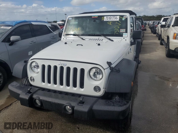 2018 Jeep Wrangler JK Unlimited Sport S with VIN 1C4BJWDG6JL803475, listed as a Copart auction lot 75161774 with 0 mi miles and Salvage Title. Bid and sale history available at carsss.com. Image 5.