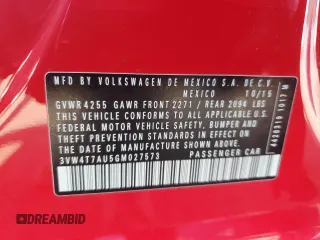 2016 Volkswagen Golf GTI S with VIN 3VW4T7AU5GM027573, listed as a Copart auction lot 64107854 with 103,856 mi miles and Salvage Title. Bid and sale history available at carsss.com. Image 15.