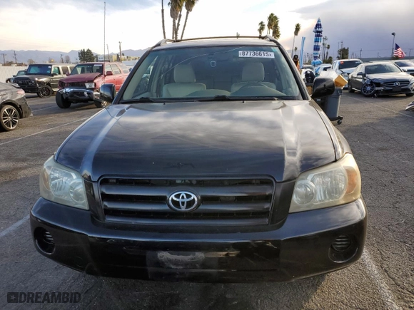 2005 Toyota Highlander with VIN JTEGP21A950057264, listed as a Copart auction lot 87736615 with 258,287 mi miles and Clean Title. Bid and sale history available at carsss.com. Image 5.