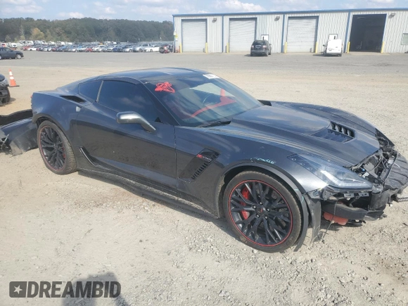 2017 Chevrolet Corvette Z06 2LZ with VIN 1G1YR2D61H5600116, listed as a Copart auction lot 76801114 with 68,965 mi miles and Salvage Title. Bid and sale history available at carsss.com. Image 4.